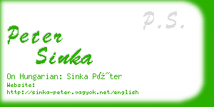 peter sinka business card